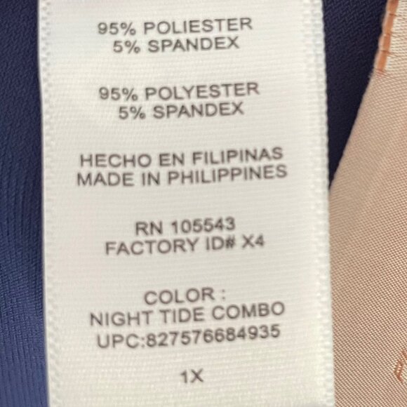 Daisy‎ Fuentes Block party dress, blue & turquoise, size 1X - Picture 5 of 5